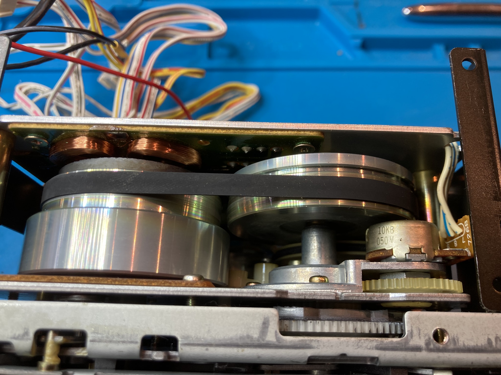 Der Capstan Antrieb mit dem alten Riemen